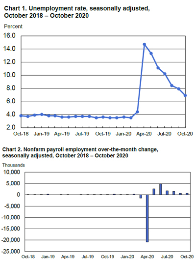 BLS Employment Situation Charts - October 2020